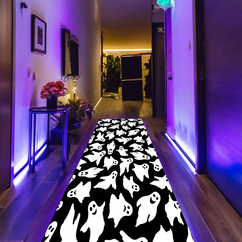 Ghost Hallway Rug, Halloween Rug, Runner Rug, Rug for Halloween, Horror ...
