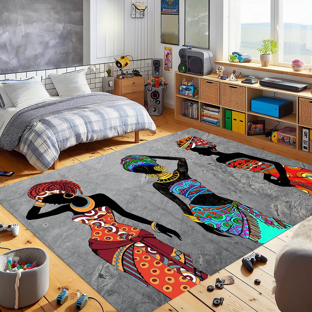 African Woman Rug, African Rug,colorful Rug,beautiful Woman Rug,living ...