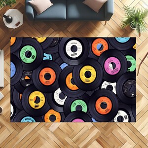Retro Record Rug, Music Mat, Cover Rug, Music Rug, Record, Movie Cover ...
