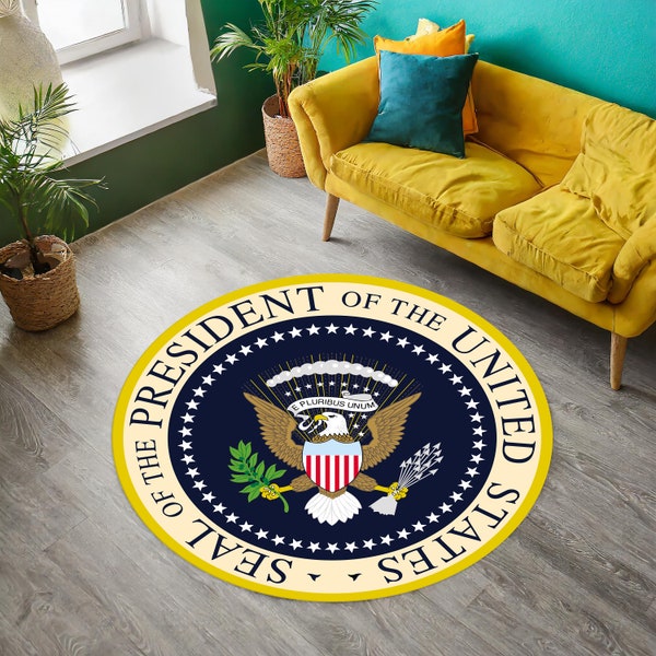 Tapis American Eagle, tapis Seal of the American President, tapis rond, tapis de bureau, décoration de bureau, tapis de salon