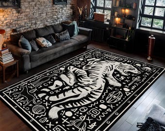 Alfombra de tigre, alfombra con estampado de tigre, alfombra con animales, alfombra con arte de tigre, alfombra abstracta de tigre, alfombra de gato montés, alfombra de vida silvestre, alfombra para sala de estar, alfombra con tigre