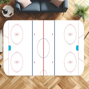Ice Hockey Rink Rug, Personalized Team Rug, Ice Hockey Rug, Team Logo ...