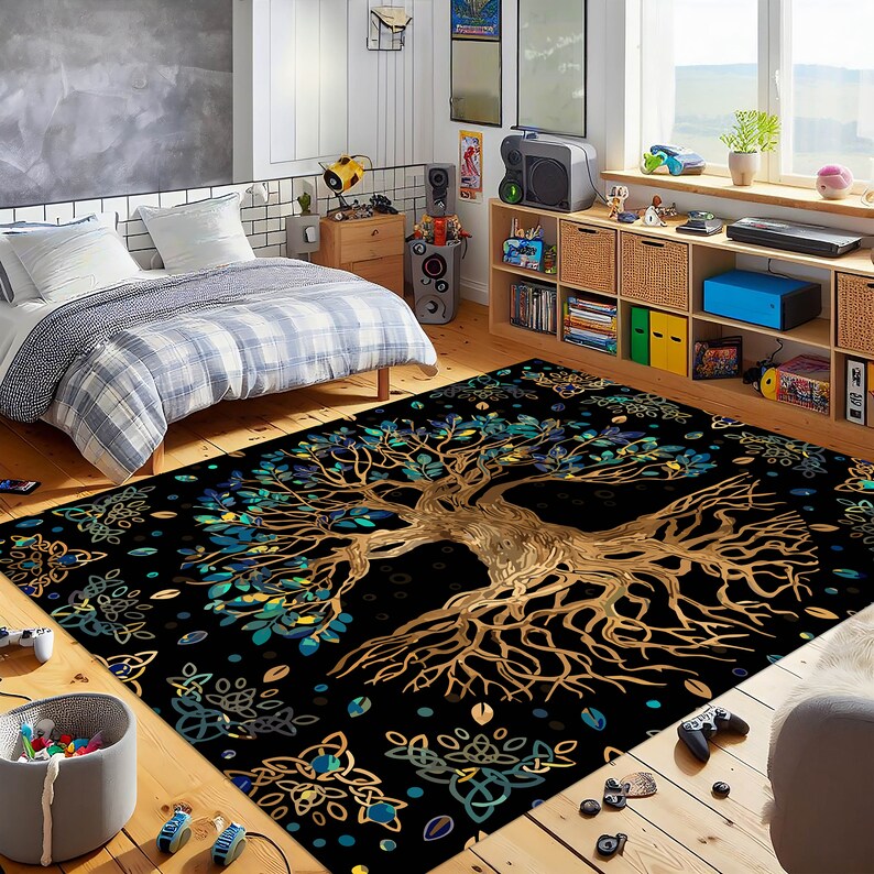Tree of Life Rug, Garden Rug,flower Rug,flower Theme Rug,garden Pattern ...