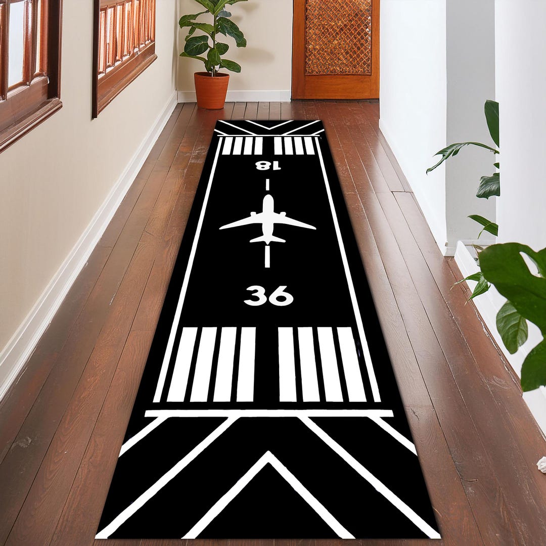 Airplan Rug Runway Rug, Airport Rug, Plane Rug, Aviation Rug, Aviation Rug ...