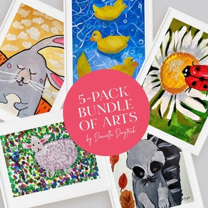 Estampas de animais para crianças | Decoração de parede divertida para berçário | Download digital