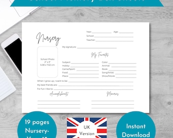 School Memory Box Sheets, UK Version (PDF Download)