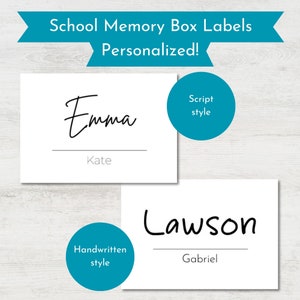 School Memory Box Labels, School Memory Box, School Keepsake, School File Box, School Milestone Kit, School Memory Sheets