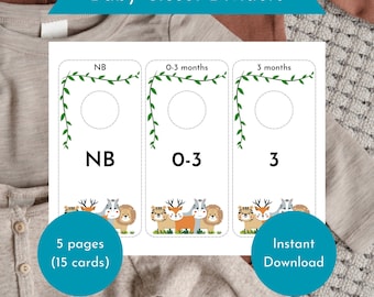Safari Baby Closet Dividers, Gender Neutral, Printable (Digital Download)
