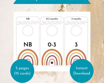 Boho Rainbow Baby Closet Dividers, Gender Neutral (pobierz plik PDF)
