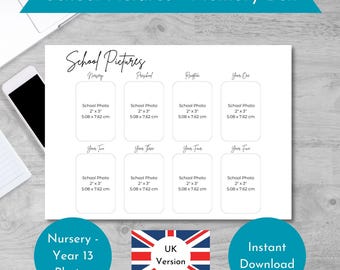School Photo Memory Sheets, UK Version (Digital Download)