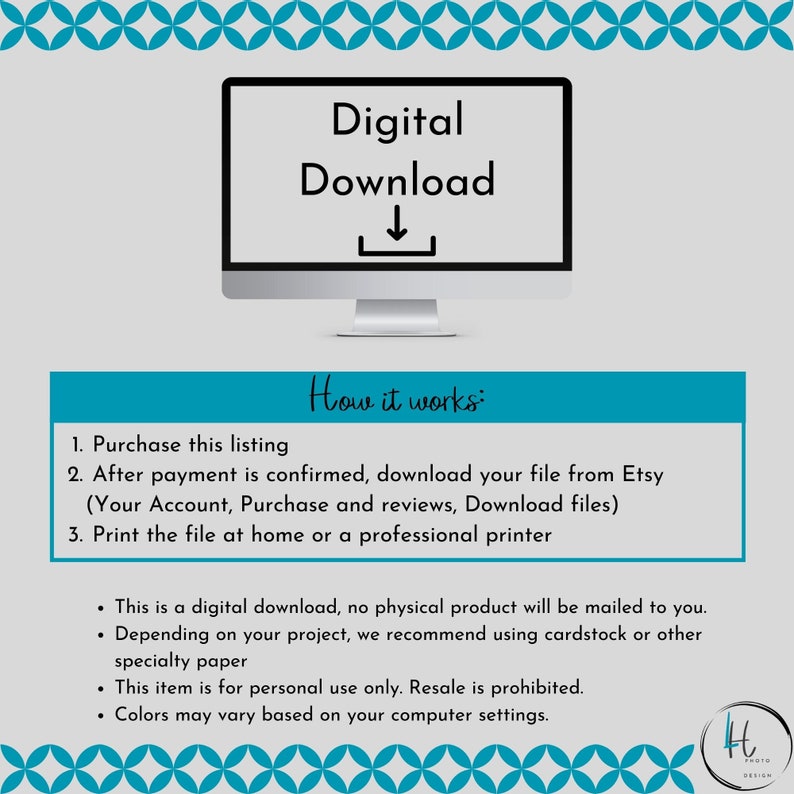May include: A digital download graphic with a computer screen showing a download arrow. The text "Digital Download" is above the arrow. The text "How it works" is in a blue box. The text below the blue box explains how to purchase and download the digital file.