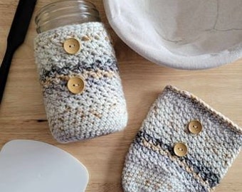 Jar Sweater for 32oz Mason Jar, Jar Cozy, Jar Warmer, Sourdough Starter Sweater