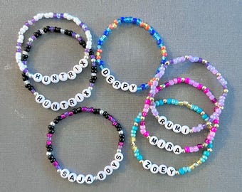 Lot De 6 Bracelets K-Pop Demon Hunters – Inspirés Des Personnages Huntrix (Zoey, Rumi, Mira)