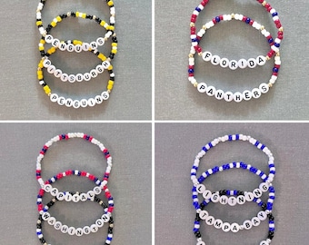 Pulseras del equipo 2025 inspiradas en la NHL / pulseras de la amistad hechas a mano