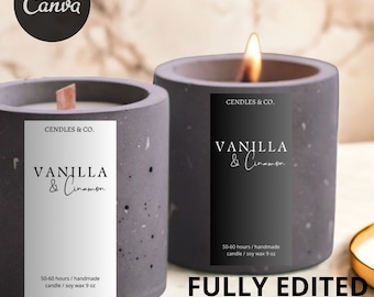 Editable Candle Label Template: Minimalist Business Sticker (PDF)