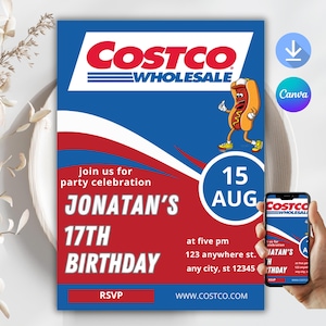 Costco Birthday Invitation: Customizable Party Invite (Canva Template)