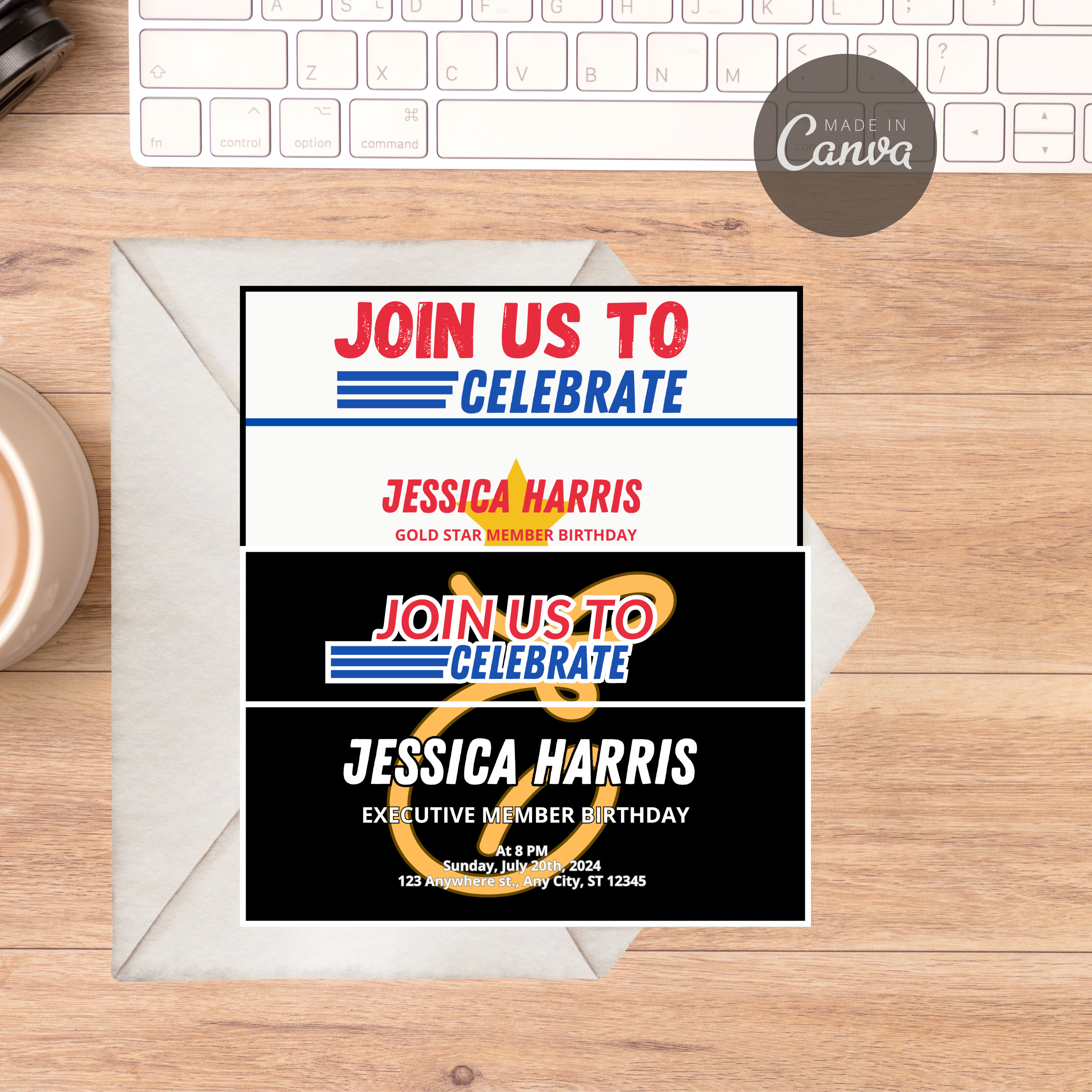 Costco Party Invitation Costco Birthday Invite Customizable Gold Star ...