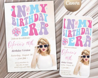 Editable Music Birthday Invitation: Eras Party Theme (Digital Download)