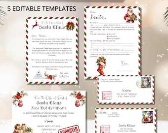 Paquete de cartas personalizadas de Papá Noel: papelería del Polo Norte (PDF)