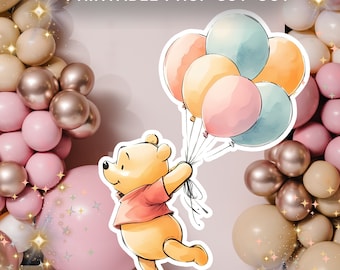 Winnie the Pooh Cutout, Baby Shower Birthday Decor PDF PNG JPG