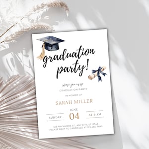 Graduation Party Invitation Template: Editable Canva Evite (PDF)