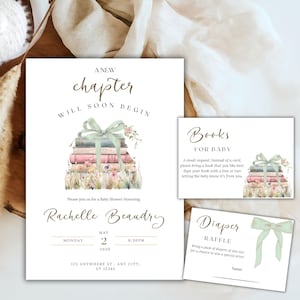 Storybook Baby Shower Invitation Bundle: Boho Minimalist (PDF)