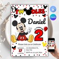Oh Twodles Invitation Mickey Mouse Invitations Mickey Twodles invite Mouse Editable Invitation Boy 2nd Birthday Invite Cute Mouse Second