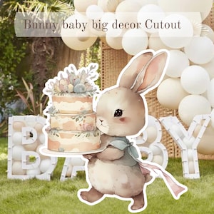 Bunny Birthday Standee: Woodland Party Decor Cutout (Digital Download)