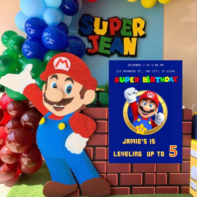 Mario Kart Birthday Invitation for Kids Boys Birthday Party Template ...