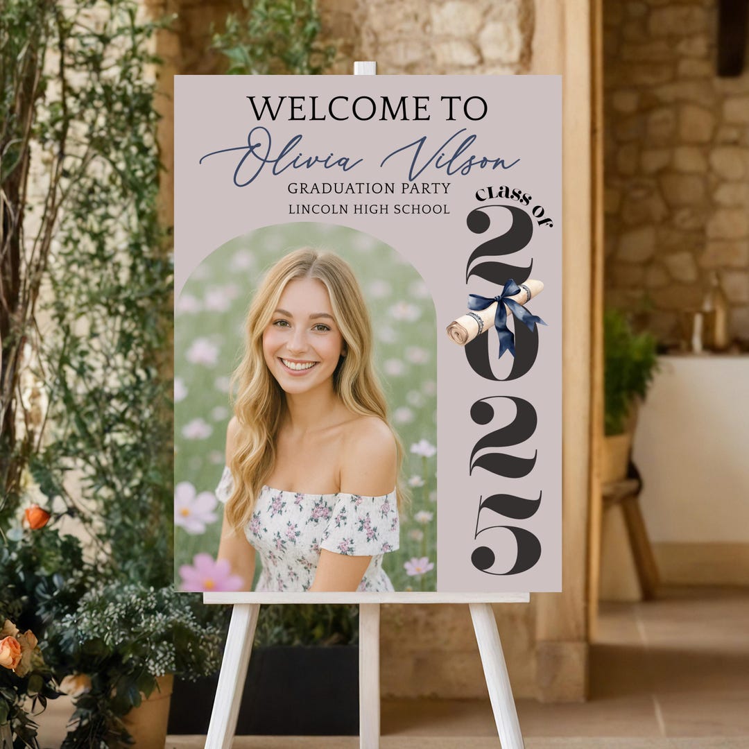 Class of 2025 Graduation Welcome Sign: Editable Canva Template (digital ...