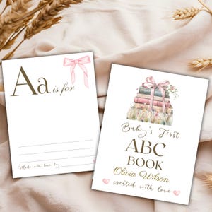 Libro ABC per baby shower: attività con libro di fiabe (modello stampabile)