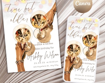 Martini Birthday Invitation: Dirty Thirty Cocktails (PDF Template)
