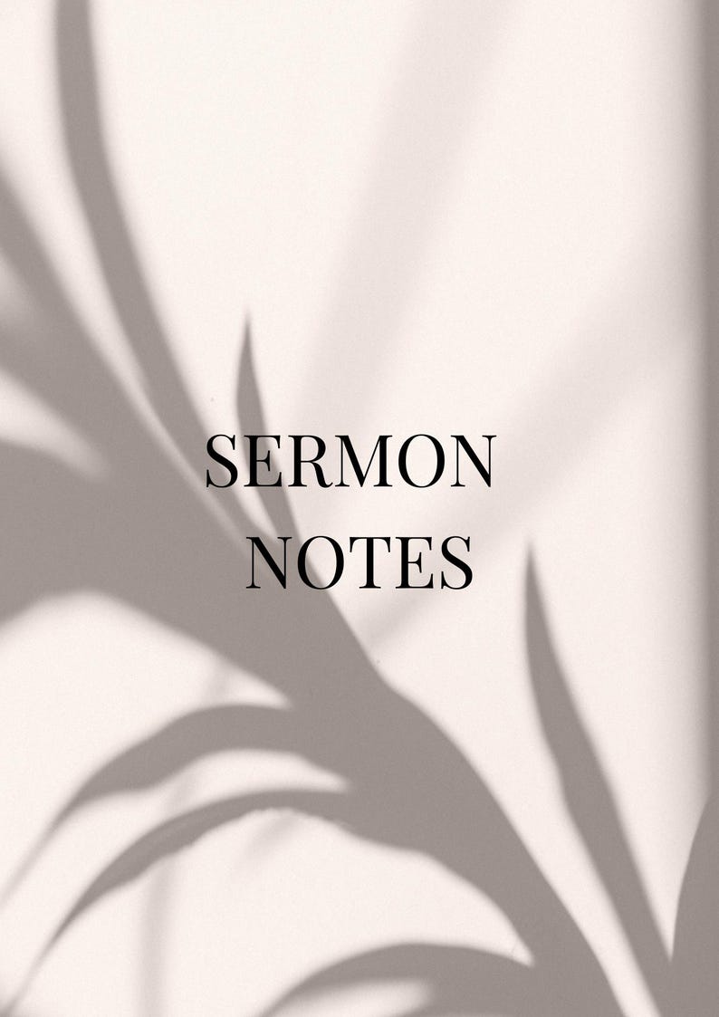Sermon Notes Printable | A4 and US Letter | Christian Study Journal ...