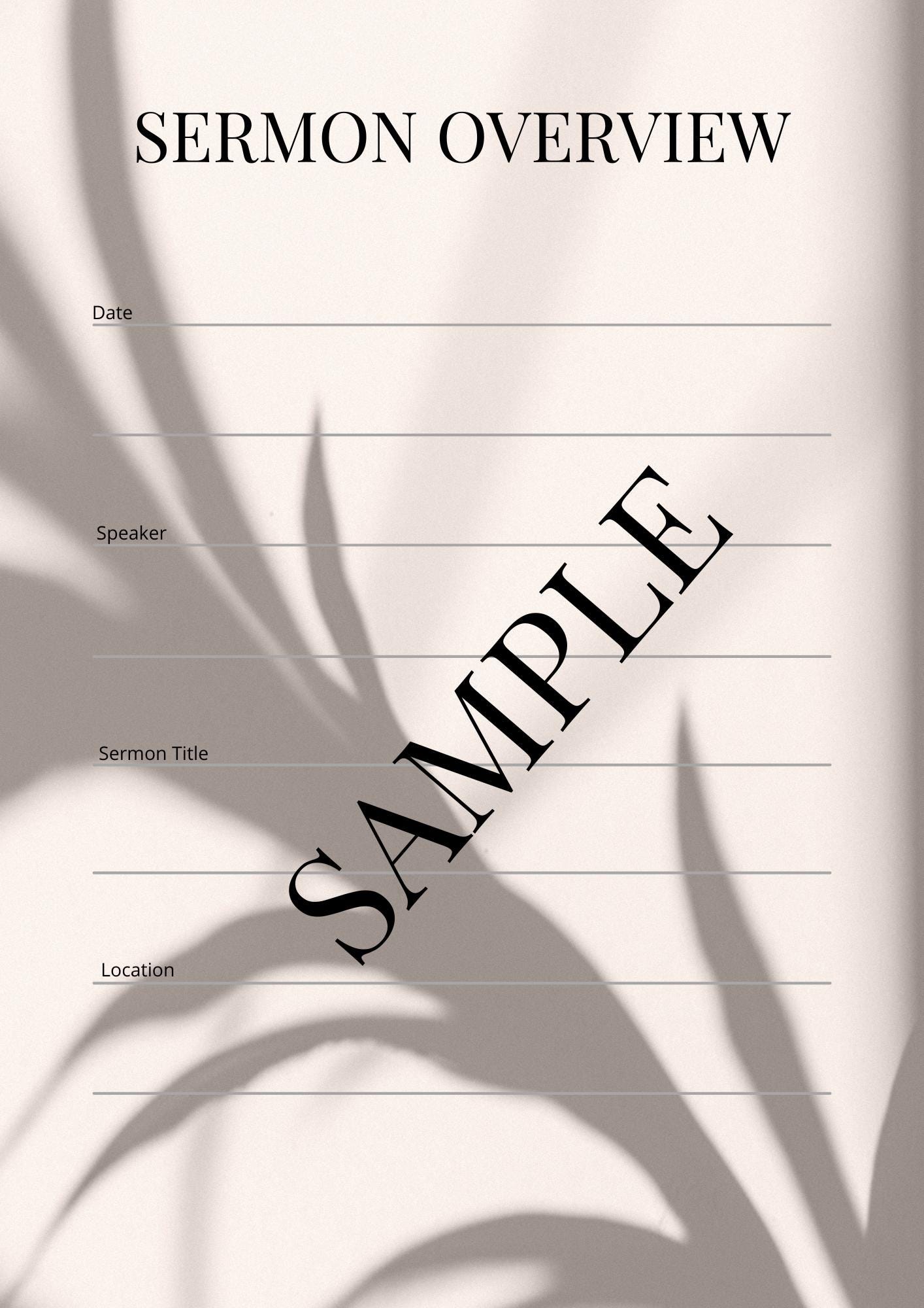Sermon Notes Printable | A4 and US Letter | Christian Study Journal ...