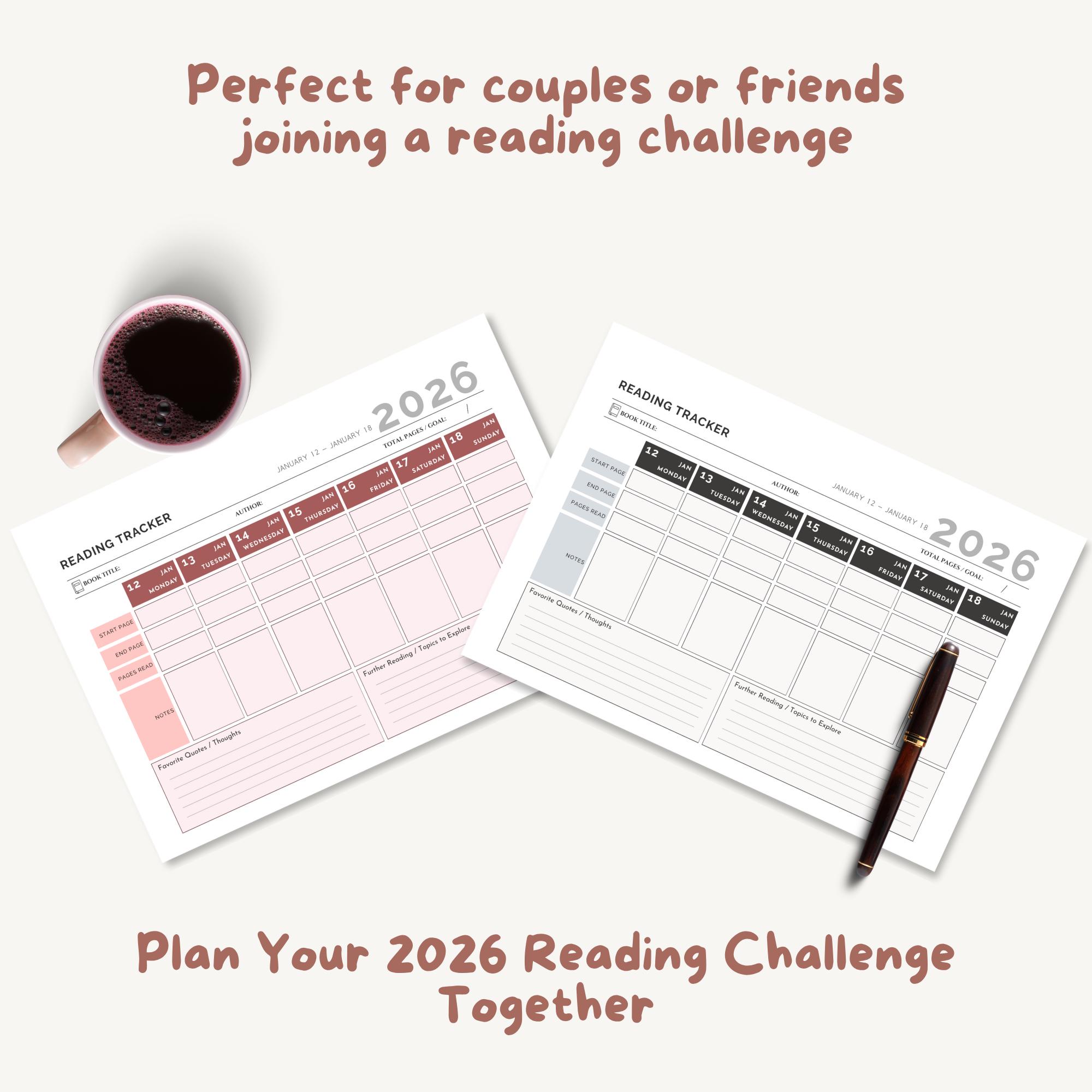 2026 Reading Tracker Printable | Weekly Book Planner (A4 A5 US Letter ...