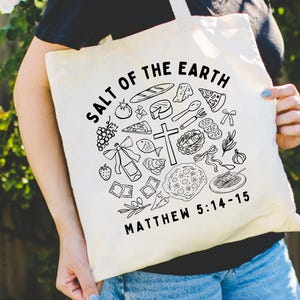 Christian Tote Bag, Easter Gift for Her, Christian Gifts, Christian Apparel, Christian Clothing, Stay Salty Beach Bags, Cotton Canvas Totes