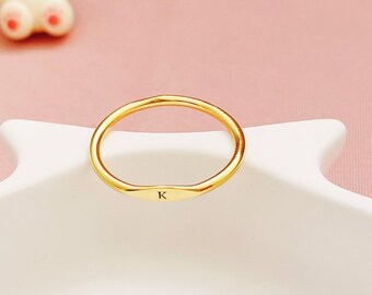 Dainty Initial Ring • Custom Initial Ring • Silver Ring • Minimalist Ring • Friendship Ring