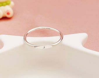 Personalized Initial Ring, Dainty Letter Ring, Custom Alphabet Stacking Ring, Minimalist Ring