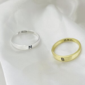 Personalized Initial Stacking Ring • Stackable Ring • Name Ring • Silver Ring • Minimalist Ring • Gift For Her