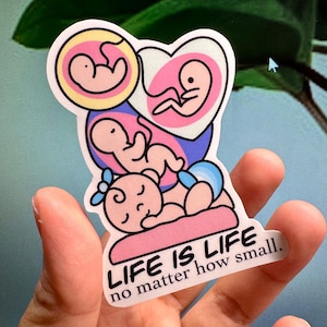 Pegatina Pro-Vida La Vida es Vida Vinilo Adhesivo Pro-Vida para Laptop, Notebook, Espejo, Álbum de Recortes, Diario