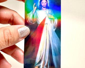 Divine Mercy Sticker Divine Mercy Holographic Catholic Sticker Christian Sticker Jesus Sticker Divine Mercy Hyla Catholic Vinyl Sticker