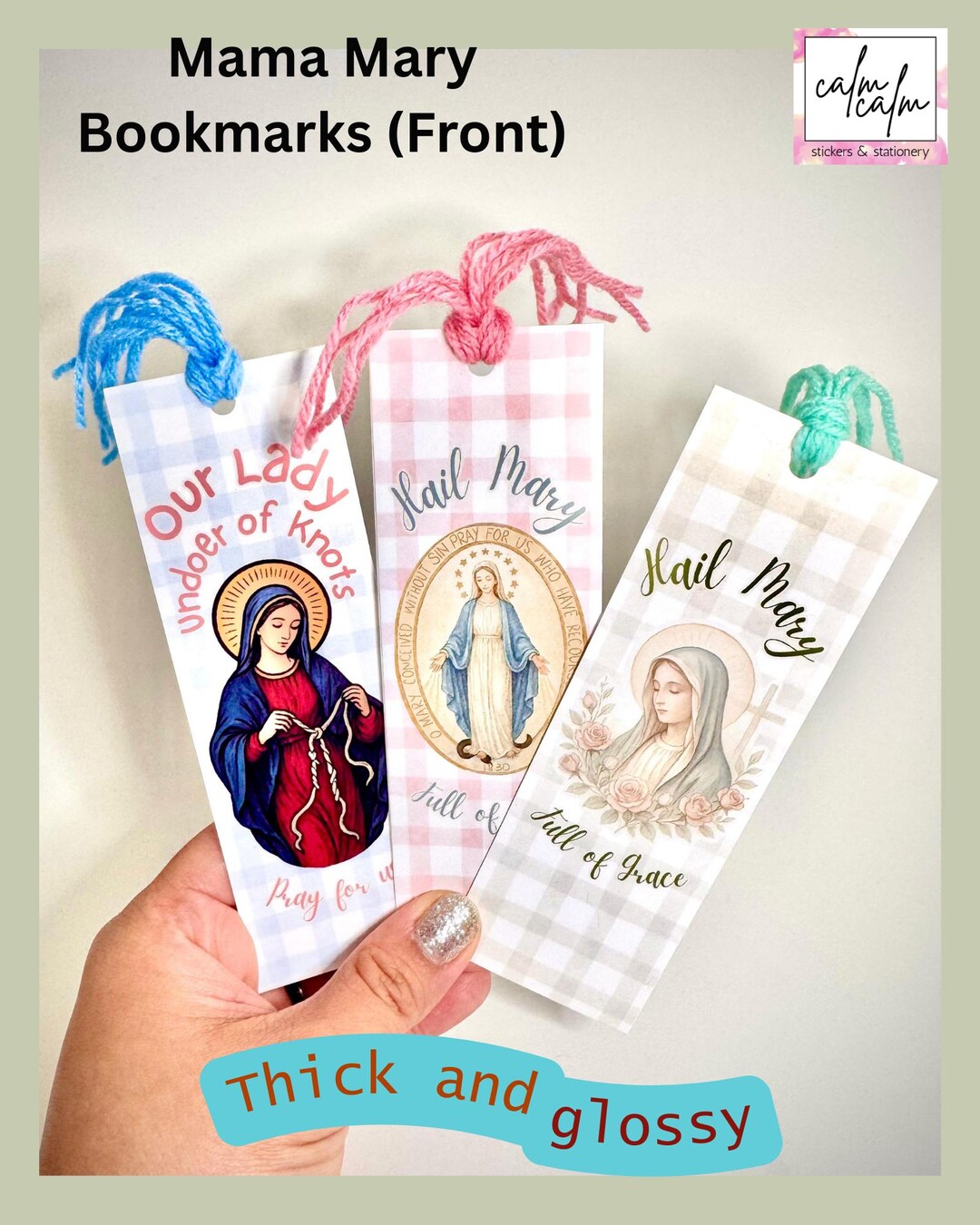 Mama Mary Bookmark Set Religious Bookmarks Saint Book Mark Religious ...