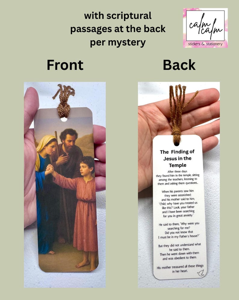 Handmade Rosary Bookmark Gift Set Joyful Mysteries Mama Mary Bookmarks ...