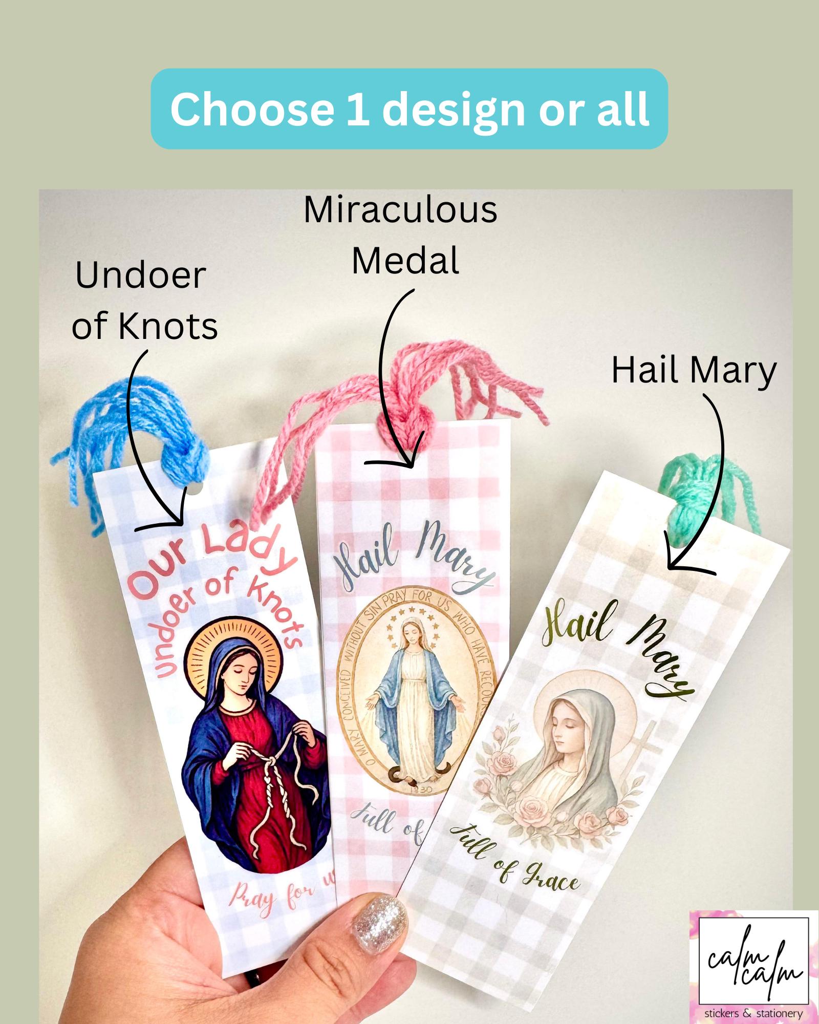 Mama Mary Bookmark Set Religious Bookmarks Saint Book Mark Religious ...