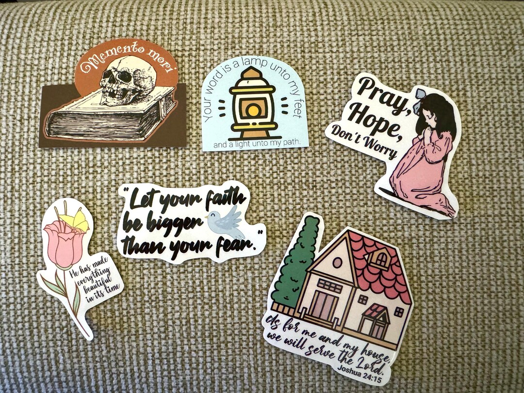 Bible Verse Sticker Set Catholic Sticker Christian Stickers (6 Pieces ...
