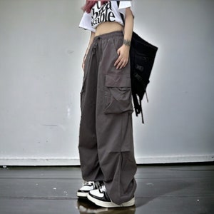 Y2K Women Streetwear/Cargo Harajuku Baggy Parachute Pants for Women image 8