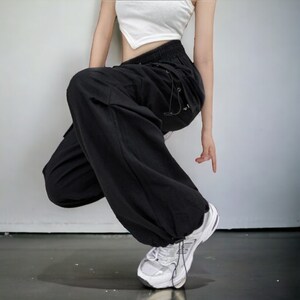 Y2K Streetwear/Cargo Harajuku Pantalon de parachute baggy pour femme image 3