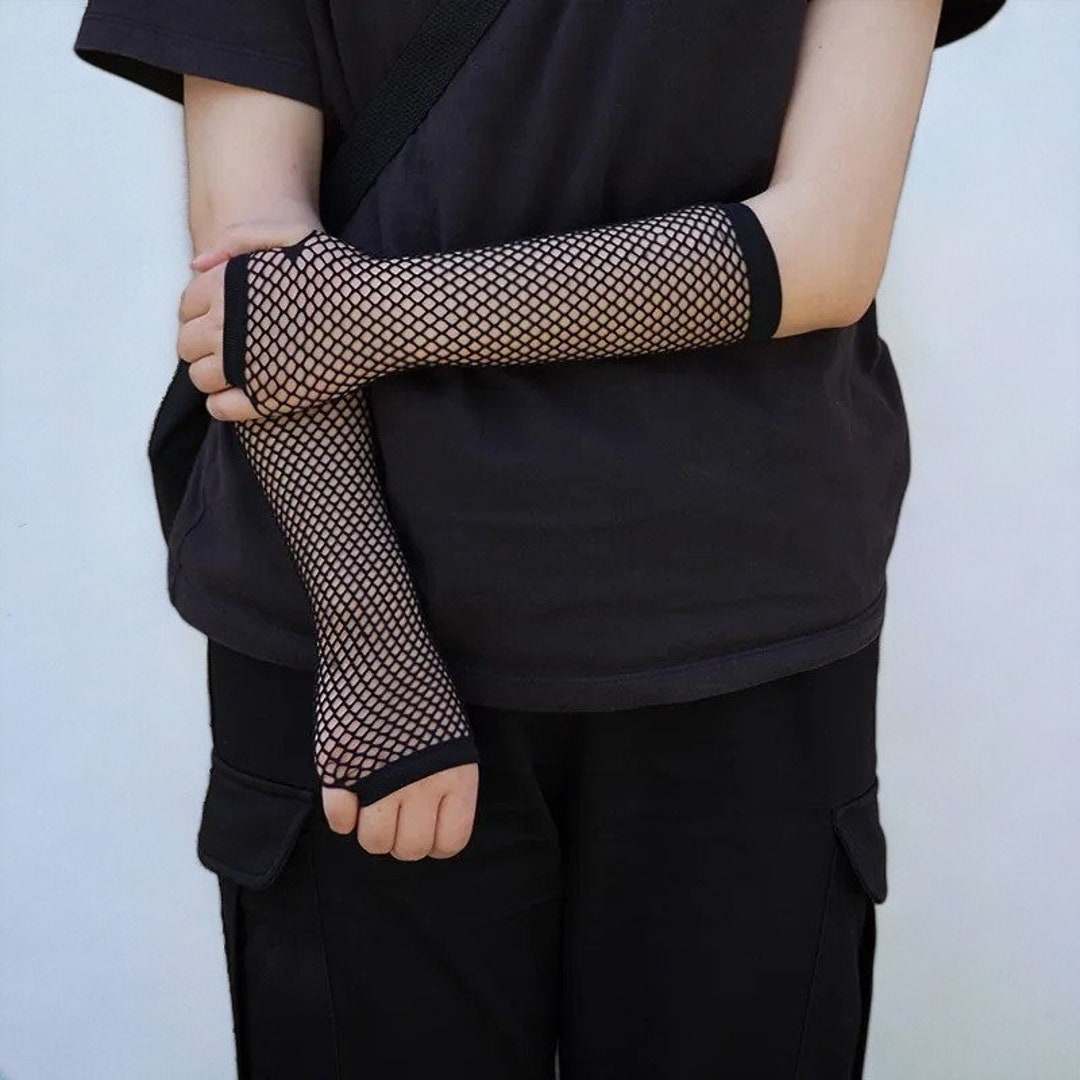 Goth Black Arm Sleeve/steampunk Fingerless Gloves Etsy