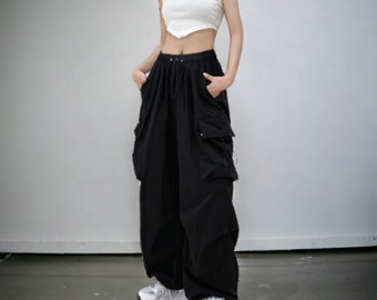 Y2K Mujeres Streetwear/Cargo Harajuku Baggy Paracaídas Pantalones para Mujer