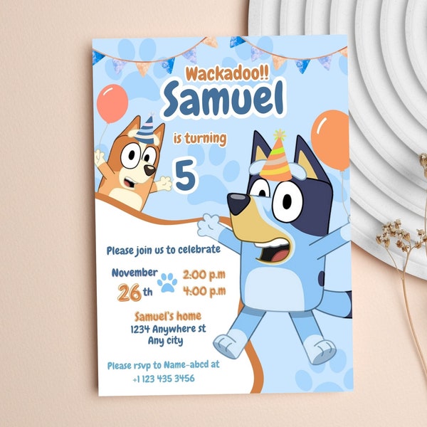 Dogs Birthday Invitation, dogs Birthday Invitation Template printable, dogs invitation digitally editable in canva